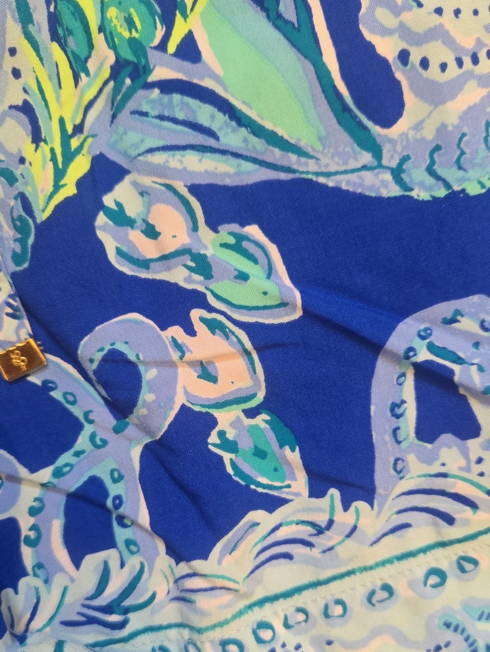 Lilly Pulitzer Ocean Print 100% Rayon Shorts - Picture 7 of 8